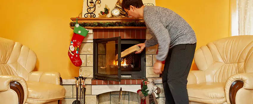 Rusted Metal Fireplace Restoration in Warwick, Rhode Island